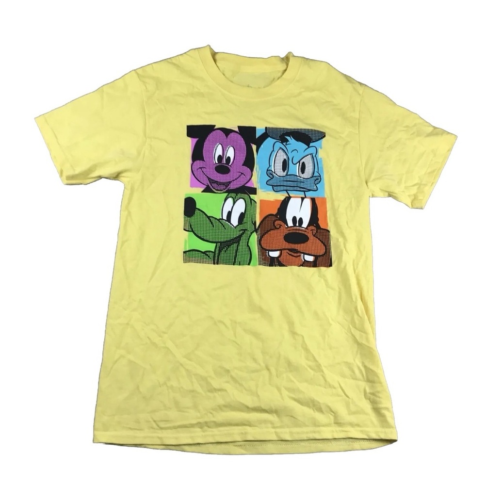 Disney Mickey Pluto Donald Goofy pop-art Squares T-SHIRT Men's 2XL